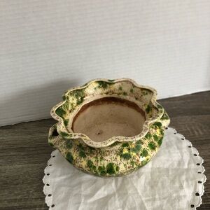Vtg Drip Glaze African Violet Plant Pot